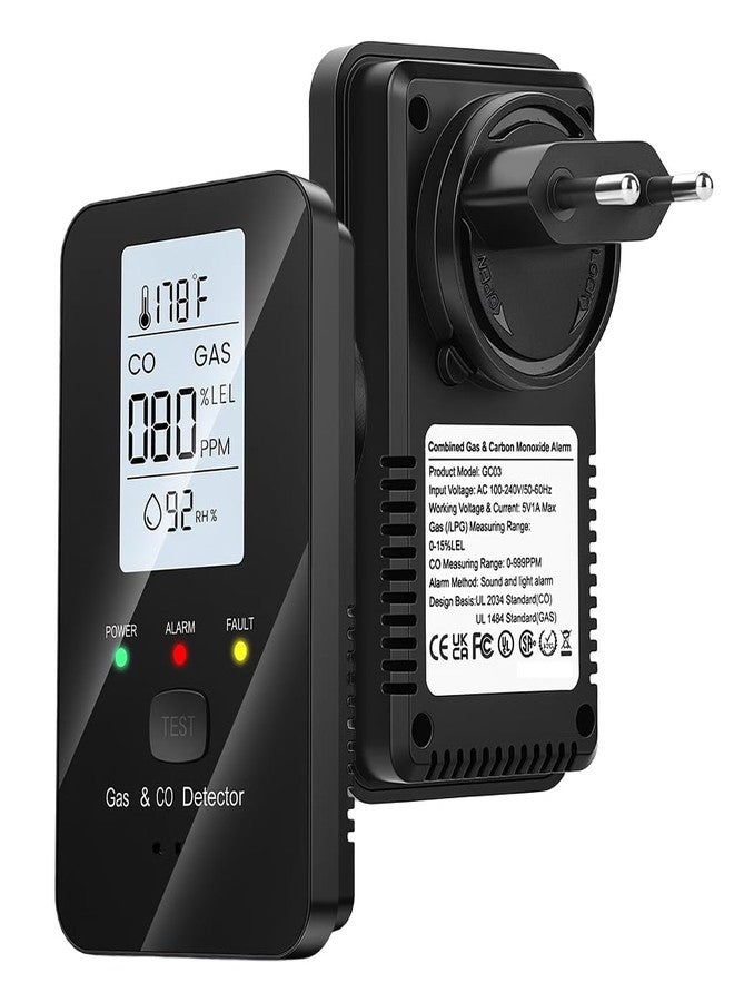 Serplex كاشفات أول أكسيد الكربون 4 في 1 من سيربلكس®، وكاشف تسرب الغاز الطبيعي مع مراقبة درجة الحرارة والرطوبة، وجهاز مراقبة أول أكسيد الكربون مع منبه صوتي، وشاشة عرض LED تعمل على مدار الساعة طوال أيام الأسبوع. - Image 1